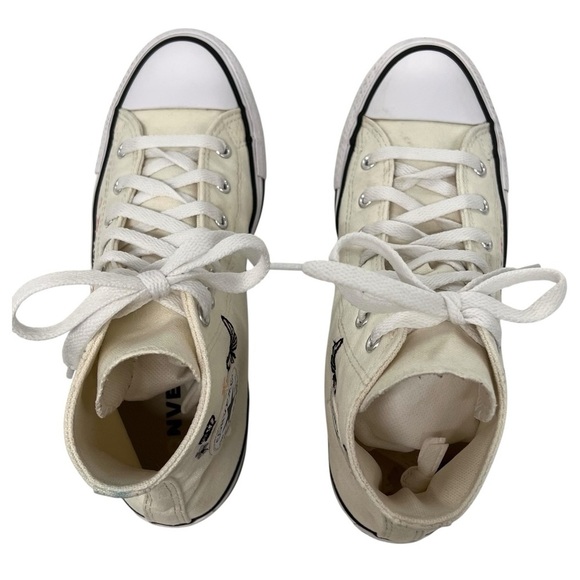 Converse Chuck Taylor Butterfly Embroidered High Top Canvas Sneakers Women’s 6 - Picture 9 of 16